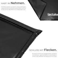 tectake® Garagenbodenmatte, 2,4 x 5 m, mit Klettpads und Alkoholtüchern, inklusive ausziehbarem Abzieher
