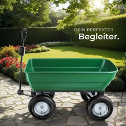 tectake® Gartenwagen, mit Kippfunktion, leichtgängige Lenkachse, Belastbarkeit 300 kg