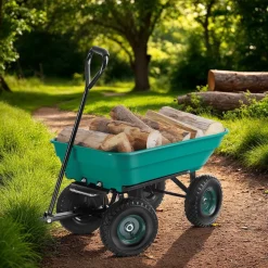 tectake® Gartenwagen, mit Kippfunktion, leichtgängige Lenkachse, Belastbarkeit 120 kg