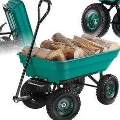 tectake® Gartenwagen, mit Kippfunktion, leichtgängige Lenkachse, Belastbarkeit 120 kg