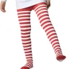 tectake® Gestreifte Strumpfhose für Kinder rot-weiß