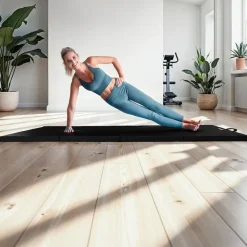 tectake® Gymnastikmatte, klappbar und erweiterbar, hautfreundlich und pflegeleicht, 240 x 120 x 5 cm