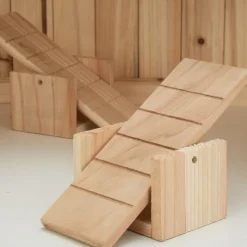 tectake® Hamsterkäfig, aus Holz, aufklappbares Dachgitter, 115 x 60 x 58 cm