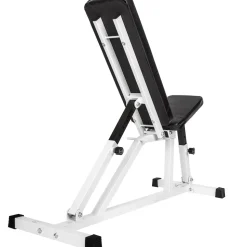 tectake® Hantelbank, Sitz 4-fach verstellbar, gepolstert mit Kunstlederbezug, 120 x 47 x 114 cm