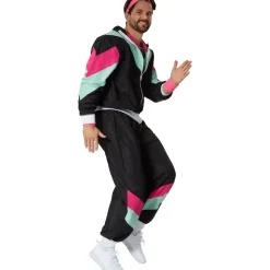 tectake® Herrenkostüm Retro 80er 90er Jahre Jogginganzug
