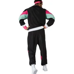tectake® Herrenkostüm Retro 80er 90er Jahre Jogginganzug
