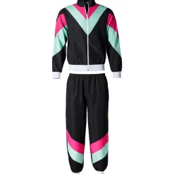 tectake® Herrenkostüm Retro 80er 90er Jahre Jogginganzug