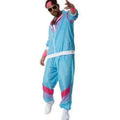tectake® Herrenkostüm Retro 80er 90er Jahre Jogginganzug Set