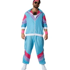 tectake® Herrenkostüm Retro 80er 90er Jahre Jogginganzug Set