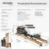tectake® Holzrudergerät, aus massiver Buche, klappbar, 6-fach verstellbare Pedale, mit LCD-Anzeige, flexibler Handyhalterung und Bluetooth