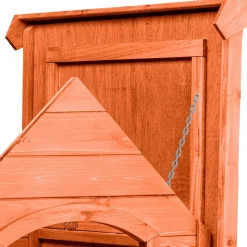 tectake® Hundehütte, aus lasiertem Holz, aufklappbares Spitzdach mit Bitumenoberfläche, 72 x 65 x 83 cm