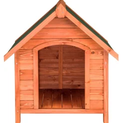 tectake® Hundehütte, aus lasiertem Holz, aufklappbares Spitzdach mit Bitumenoberfläche, 72 x 65 x 83 cm