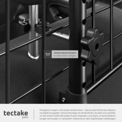 tectake® Hundeschutzgitter, verstellbare Breite, mit 2 extra Anschnallgurten, 91,5 x 30,5 x 5 cm