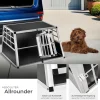 tectake® Hundetransportbox doppel, mit gerader Rückwand, verschließbare Gittertür, mit schützenden Kunststoffecken