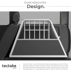 tectake® Hundetransportbox single, mit schräger Rückwand, verschließbare Gittertür, mit schützenden Kunststoffecken, 66 x 90 x 69,5 cm