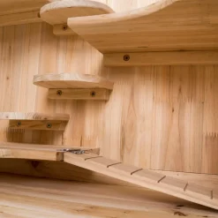 tectake® Kleintierkäfig, aus Holz, aufklappbares Dachgitter, 60 x 40 x 80 cm