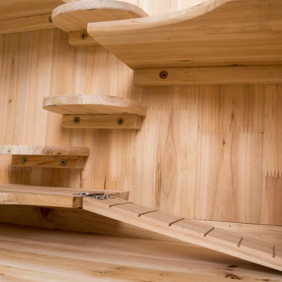 tectake® Kleintierkäfig, aus Holz, aufklappbares Dachgitter, 60 x 40 x 80 cm
