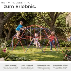 tectake® Klettergerüst mit Schaukel, Ø 305 cm, Belastbarkeit 200 kg, ab 3 Jahren