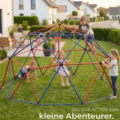 tectake® Klettergerüst mit Schaukel, Ø 305 cm, Belastbarkeit 200 kg, ab 3 Jahren