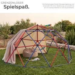 tectake® Klettergerüst mit Schaukel, Ø 305 cm, Belastbarkeit 200 kg, ab 3 Jahren