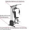 tectake® Kraftstation, mit Butterfly- und Beinstreckermodul, gepolstert mit Kunstlederbezug, 160 x 98 x 203 cm