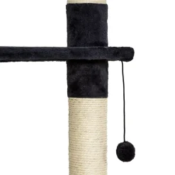 tectake® Kratzbaum, 243 bis 260 cm, mit 2 Katzenhäusern, inklusive 2 Treppen, 2 Spielbällen, Deckenspanner und Kippschutz
