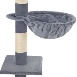 tectake® Kratzbaum, 144 cm, mit Katzenhaus, inklusive Treppe, 3 Spielmäusen und Kippschutz
