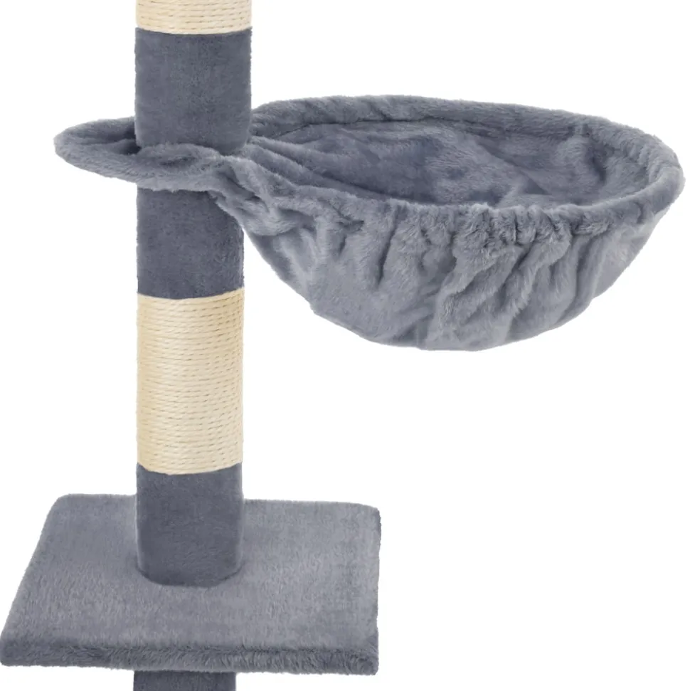 tectake® Kratzbaum, 144 cm, mit Katzenhaus, inklusive Treppe, 3 Spielmäusen und Kippschutz