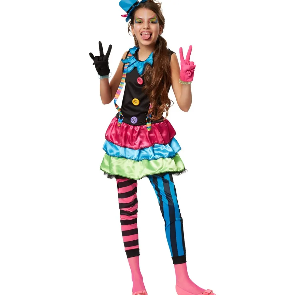 tectake® Mädchenkostüm Crazy New Wave Clown