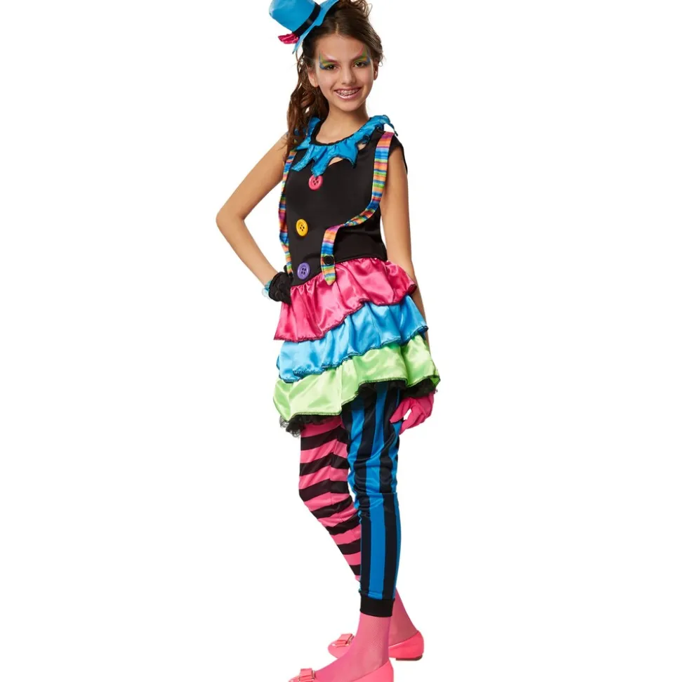 tectake® Mädchenkostüm Crazy New Wave Clown