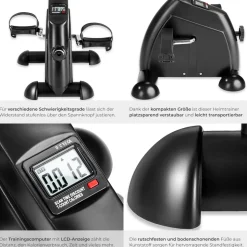 tectake® Mini Bike, Für Beine und Arme, einstellbarer Widerstand, leicht und platzsparend, inklusive Trainingscomputer