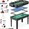 tectake® Multifunktionaler Spieltisch, 15in1, strapazierfähiges MDF, 125 x 123 x 83 cm