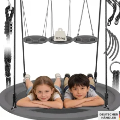 tectake® Nestschaukel, 120 kg Belastbarkeit, gepolsterter Rand, Textilene-Bespannung