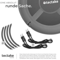 tectake® Nestschaukel, 120 kg Belastbarkeit, gepolsterter Rand, Textilene-Bespannung