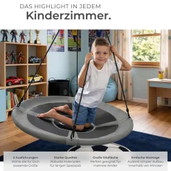 tectake® Nestschaukel, 120 kg Belastbarkeit, gepolsterter Rand, Textilene-Bespannung