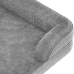tectake® Orthopädisches Hundebett, mit abnehmbarem, wasserdichtem Plüschbezug, rutschfeste Unterseite, waschbar