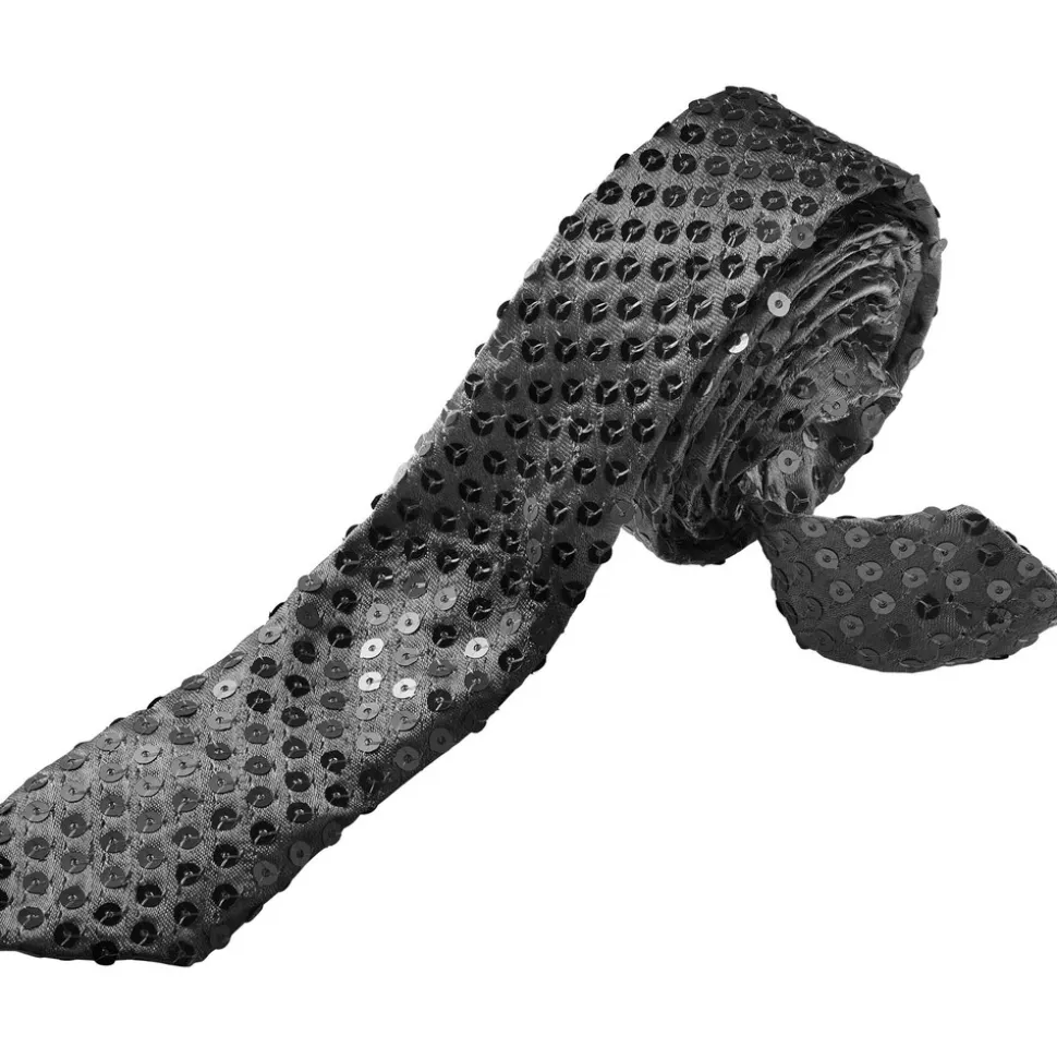 tectake® Pailletten-Krawatte