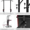 tectake® Power Tower, mit klappbarer Hantelbank und Langhantelablage, gepolstert mit Kunstlederbezug, 180 x 95 x 210 cm