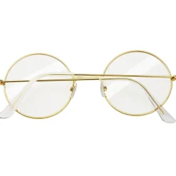 tectake® Runde Retrobrille mit goldenem Rahmen