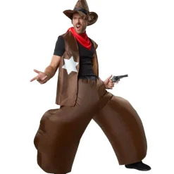 tectake® Selbstaufblasbares Kostüm Cowboy