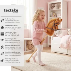 tectake® Steckenpferd, ab 24 Monaten, detailreiche Gestaltung, Gesamtlänge 103 cm
