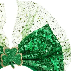 tectake® St. Patrick’s Day Kopfschmuck Schleife mit Pailletten