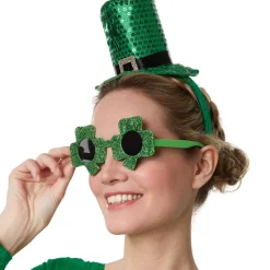 tectake® St. Patrick’s Day Spaßbrille Kleeblätter mit getönten Gläsern