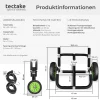 tectake® Surfboard Transportwagen, klappbar, für bis zu 2 Boards, Schaumstoffpolsterung, inkl. 2 Sicherungsgurte, 62 x 53 x 49 cm