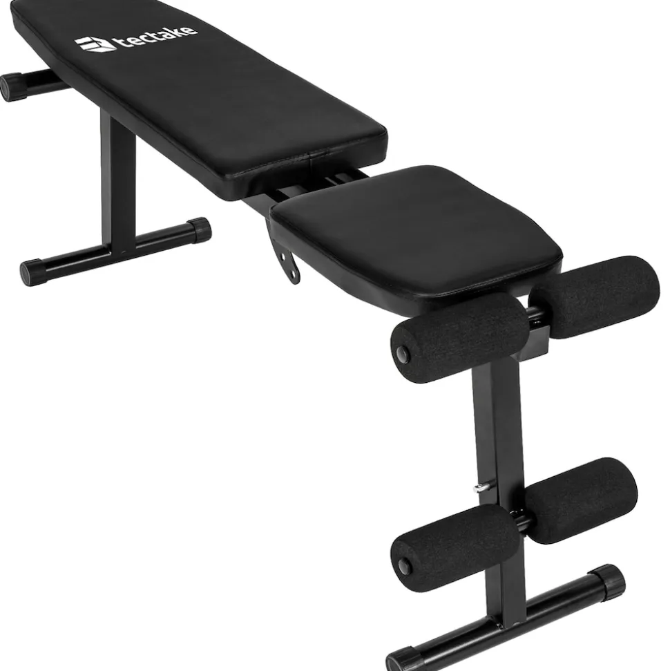 tectake® Trainingsbank, klappbar, gepolstert mit Kunstlederbezug, rutschfest, 125 x 34 x 129 cm