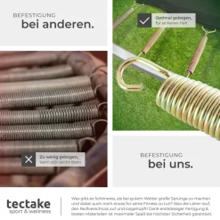 tectake® Trampolin, Ø 244 cm, GS zertifiziert, Randabdeckung, inklusive Einstiegsleiter