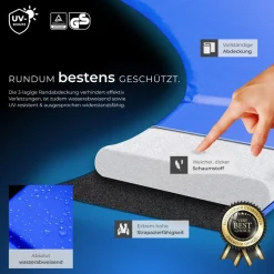 tectake® Trampolin, Ø 244 cm, GS zertifiziert, Randabdeckung, inklusive Einstiegsleiter
