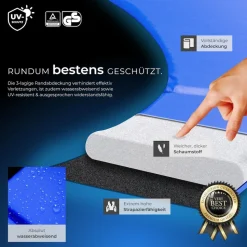 tectake® Trampolin, Ø 244 cm, GS-zertifiziert, Randabdeckung, inklusive Einstiegsleiter