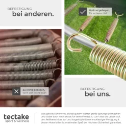 tectake® Trampolin, Ø 244 cm, GS-zertifiziert, Randabdeckung, inklusive Einstiegsleiter