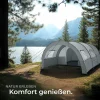 tectake® Tunnelzelt, für 6 Personen, 4 Fenster mit Moskitonetzen, 350 x 480 x 195 cm